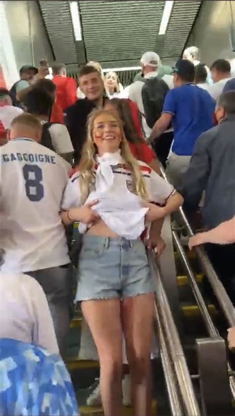 A Female Football Fan From England Flashes Boobs A Female Football Fan From England Flashes Boobs