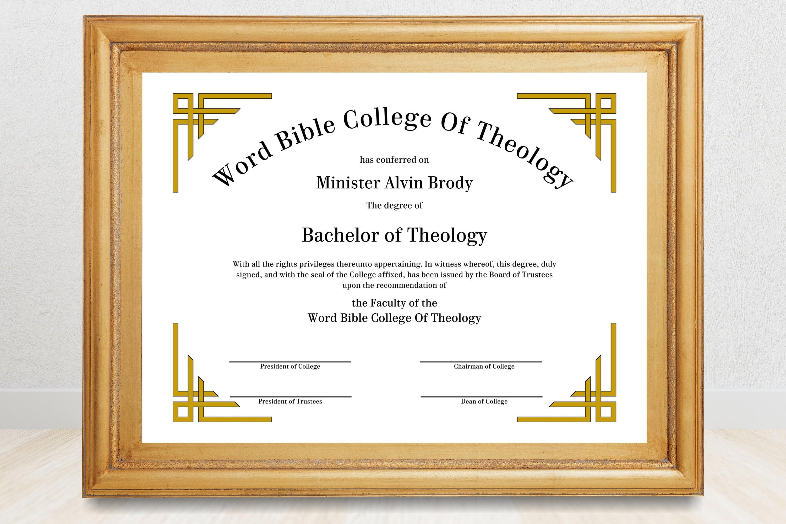 Editable Certificate Of Theology Template Bachelor Master Doctor Of Editable Certificate Of Theology Template Bachelor Master Doctor Of