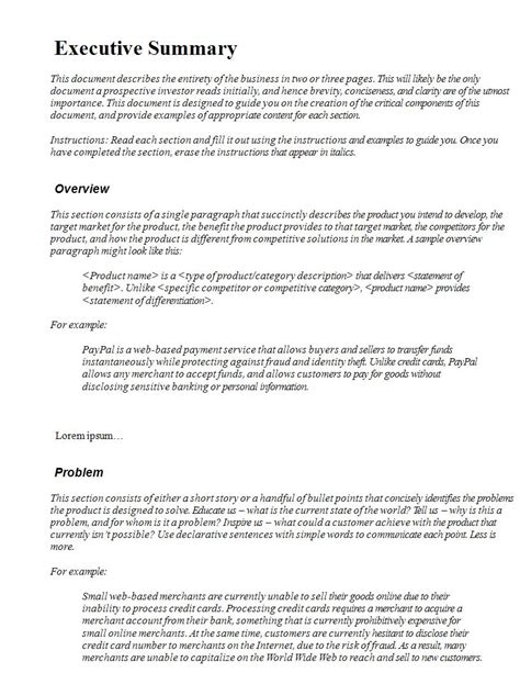 Executive Summary Example PDF