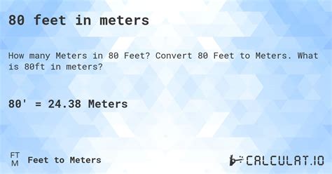 How Many Feet Is 80 Meters