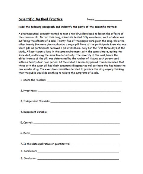 Practice Scientific Method Problems Practice Scientific Method Problems