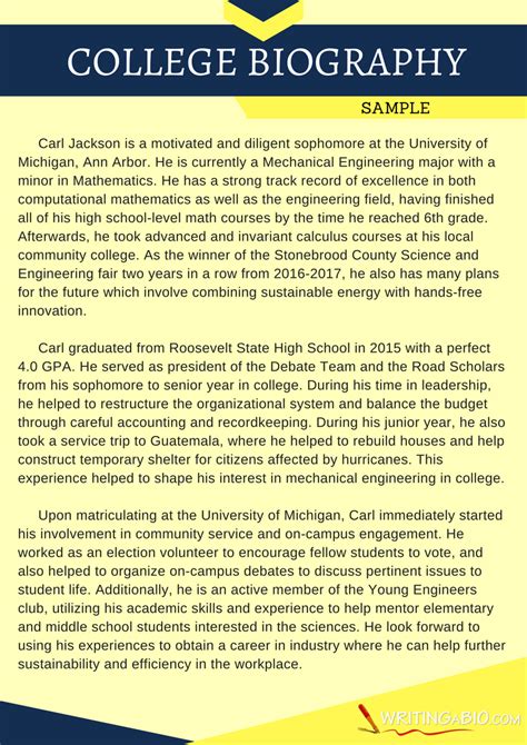 Sample Academic Biography Sample Academic Biography