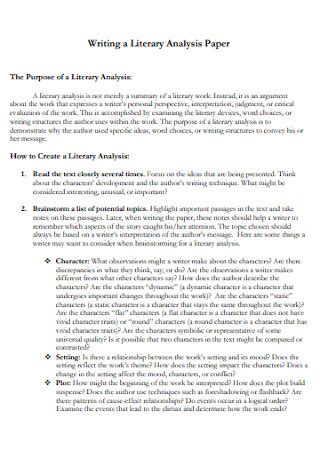 Literary Analysis Sample