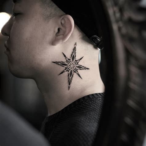 Star Tattoos for Men Neck Designs