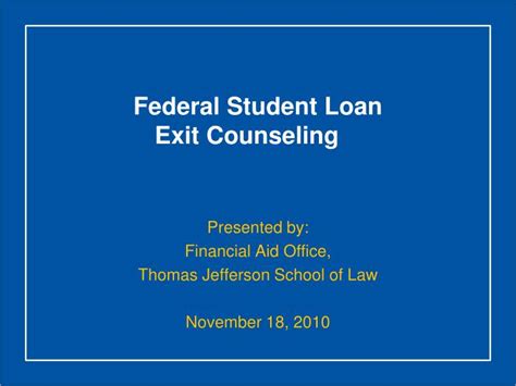 Student Loan Exit Counseling